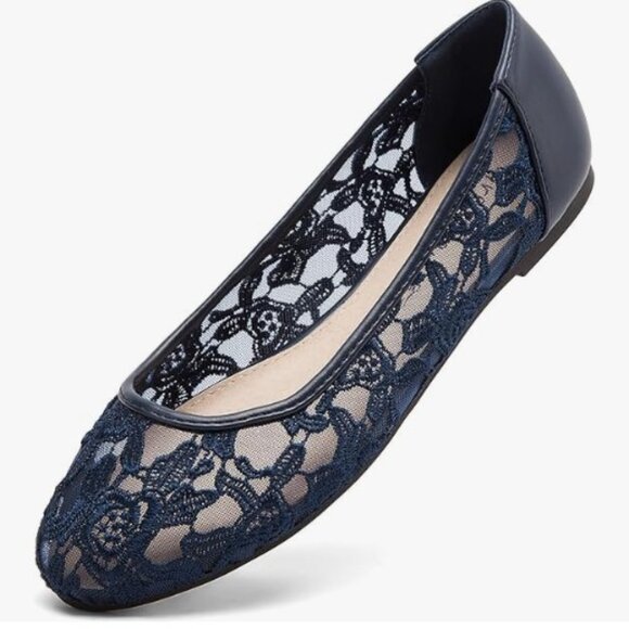 Black Lace Flats by Greatonu - Picture 1 of 11